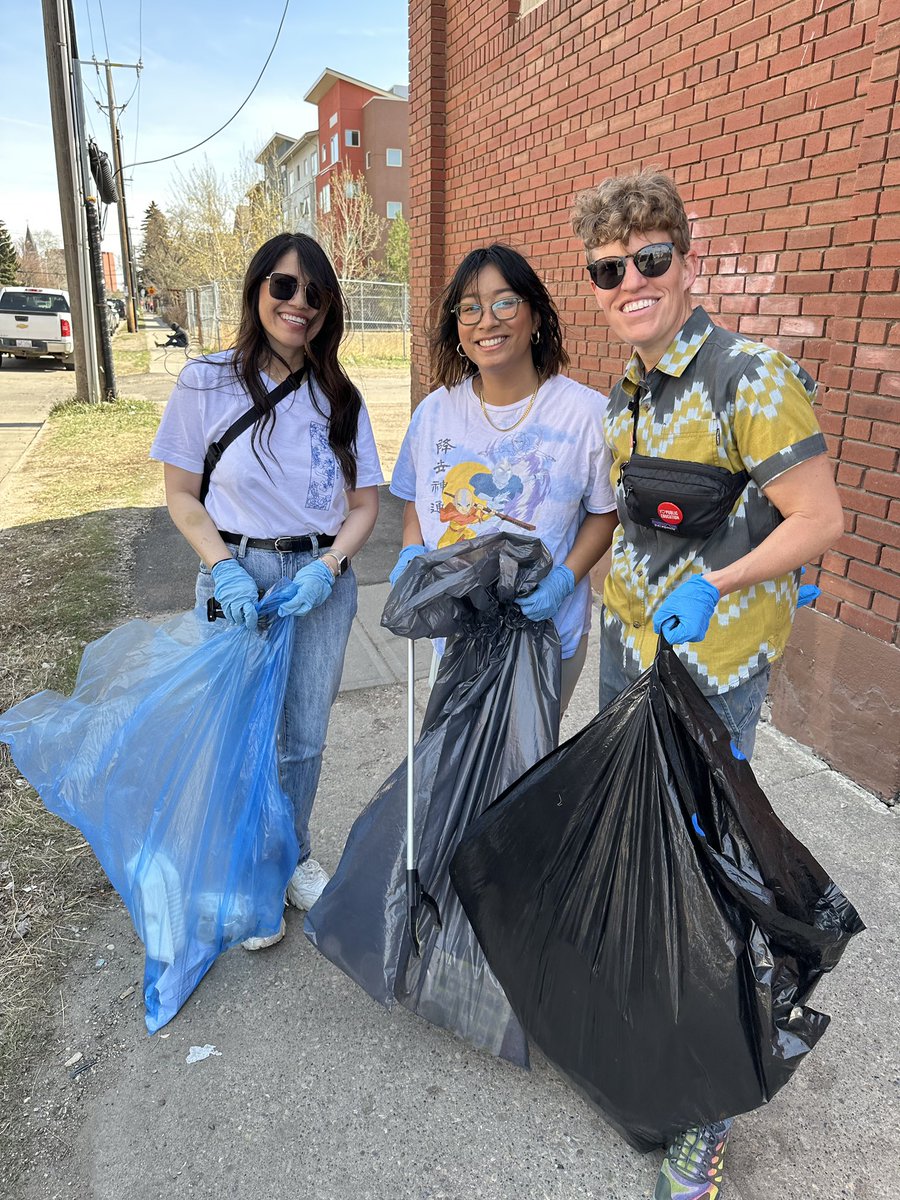 Overwhelmed by the support for #asianheritagemonth #proudlyasian campaign kicks off by cleaning up #chinatown check out our merch, proceeds donated to Bear Clan collaboration with @lindork @MissSerena #capitalcitycleanup @CityofEdmonton
