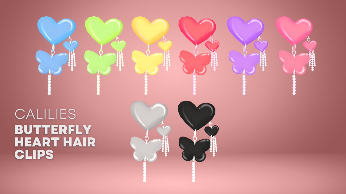 Calilies's tweet image. ♡ New Butterfly Heart Hair Clips! ♡

♡ 69 Robux + 25% Discount for Premium Users!

♡ roblox.com/catalog?Keywor…

#UGC #RobloxUGC #RobloxUGCItem #UGCItem #RobloxDev
