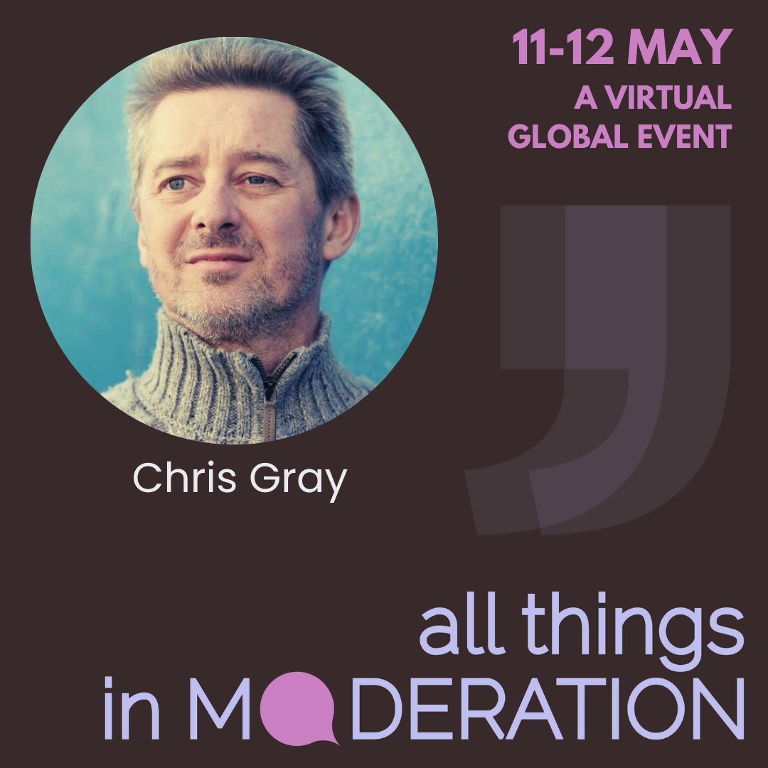 Hear from the moderator who sued Facebook for PTSD. Chris Gray joins All Things in Moderation to explore where moderation has been - and where it needs to go next. Tickets still available bit.ly/allthingsinmod… #cmgr