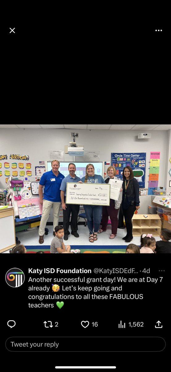 Another win for PreK!!!!! Yay! congratulations <a href="/PME_Katyisd/">McRoberts Elementary</a> @Powell_PME Keeping it going for our littles:) #katypk <a href="/katyisd/">Katy ISD</a>