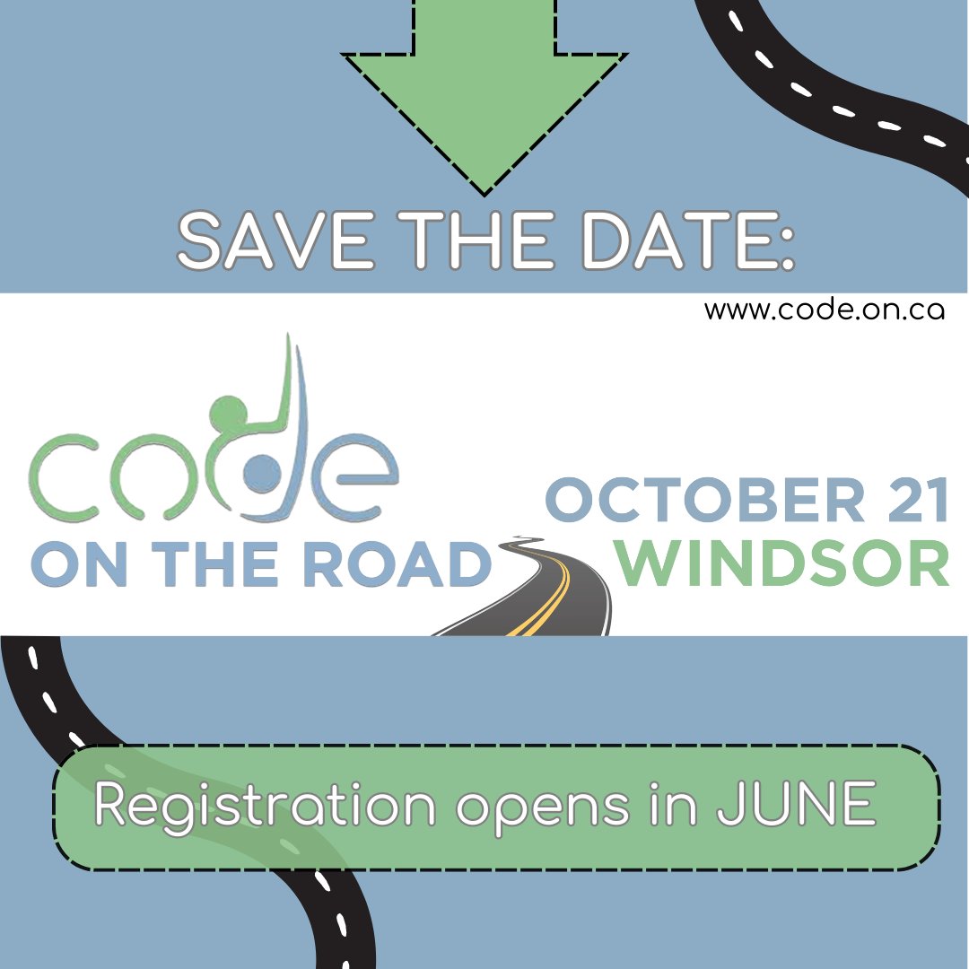 dramadancecode's tweet photo. SAVE THE DATE! 📣
#CODE is on the road OCTOBER 21st in WINDSOR. 🚗 Registration opens in June. More information to come!
#dramadance #onedayconference #ontheroad https://t.co/od5ItYnKY1
