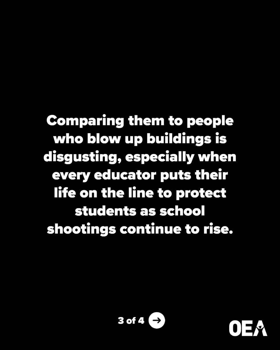 okea's tweet photo. OEA's official response to the State Superintendent's "terrorist" comment. 

"Unprofessional attacks on these educators is not a strategy to improve outcomes for Oklahoma children." #oklaed https://t.co/ZcufZE1A8T