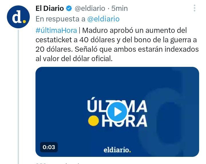 Que clase de #burla al pueblo Venezolano es ésta? Que esperan el #01Mayo para que se les aumente el MISERABLE SUELDO, y el régimen de una manera cínica y despiadada aumenta solo la cesta ticket y un bono que no lo cobran todos los trabajadores, sin incidencia salarial. INMORALES