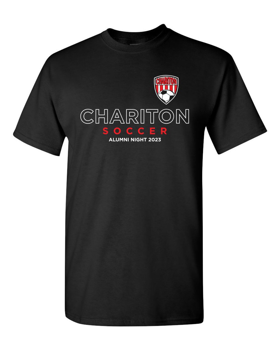 Chariton_Soccer's tweet photo. Alumni Night shirt orders are due Thursday. Don’t wait! https://t.co/Us8vr5Qgdx