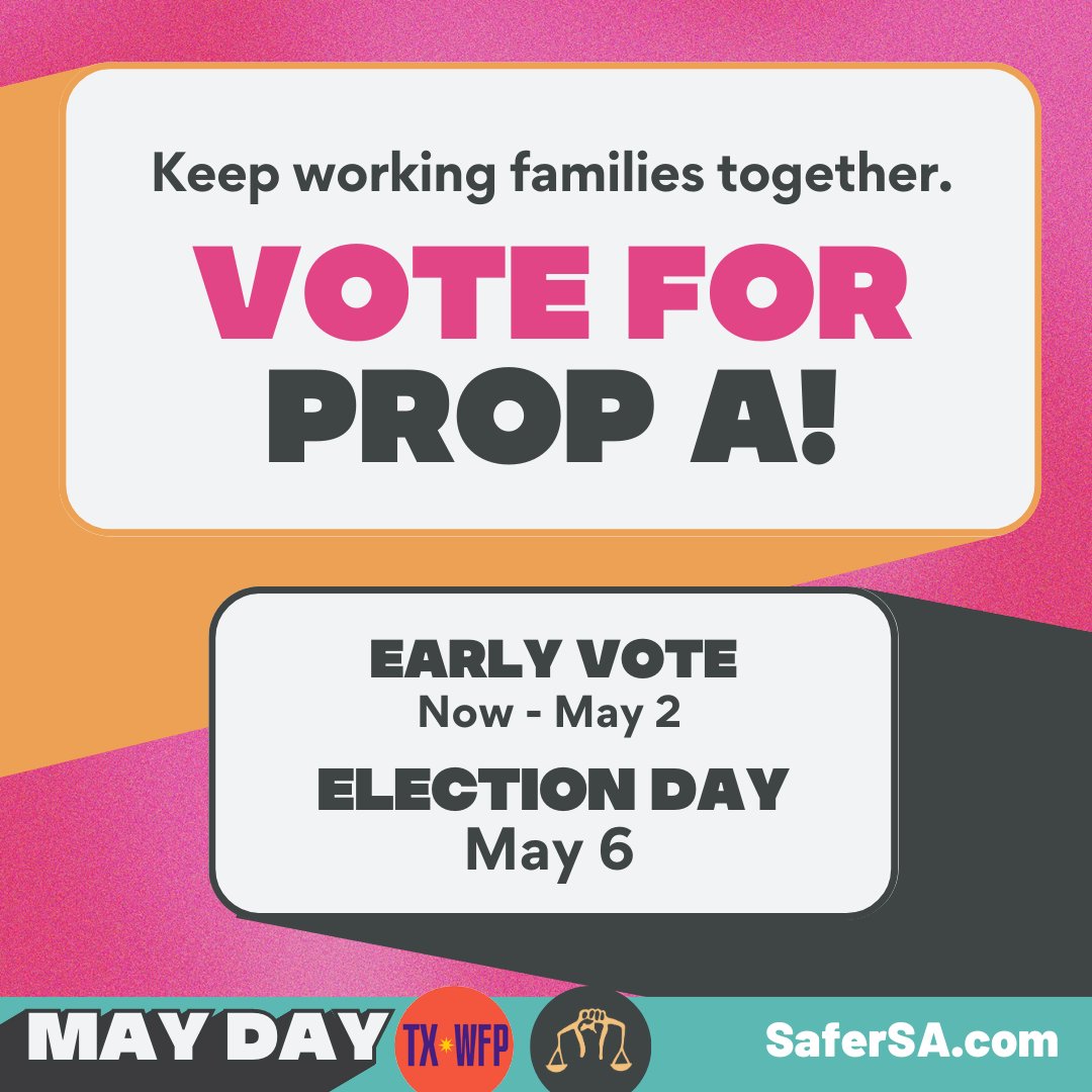 Incarceration tears families apart and hurts our communities. Support working families and Vote FOR Prop A!

🗳️Early Vote: Now - May 2
📅Election Day: May 6

#MayDay #WorkersDay #VoteForPropA #JusticeForAll #KeepFamiliesTogether

(2/2)