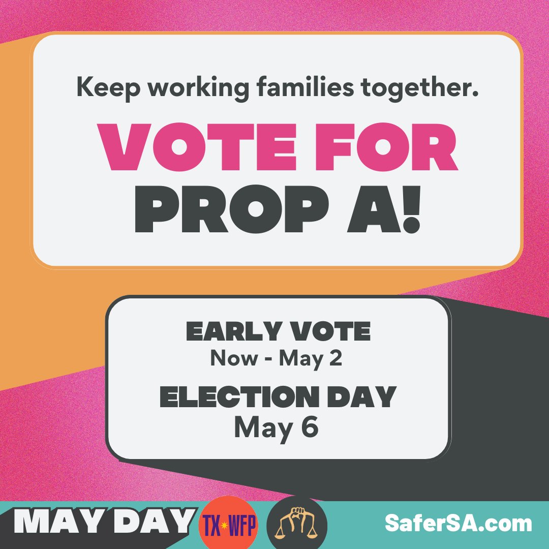 JusticeCharter's tweet photo. Incarceration tears families apart and hurts our communities. Support working families and Vote FOR Prop A!
🗳️Early Vote: Now - May 2
📅Election Day: May 6
#MayDay #WorkersDay #VoteForPropA #JusticeForAll #KeepFamiliesTogether
(2/2) https://t.co/5GN2cawviT