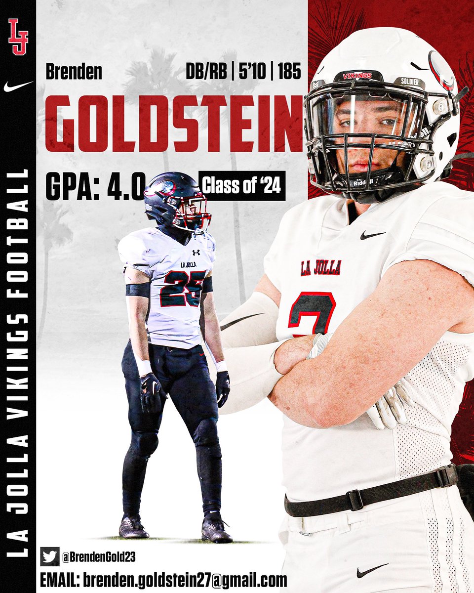 Tyler Roach (@coachroachlj) on Twitter photo Next up are 2 more studs from our '24 class! Heavy hitting Safety & RB <a href="/BrendenGold23/">Brenden Goldstein</a> and the signal caller at MLB and Center <a href="/LoganBonnett/">Logan Bonnett</a> Both high academic guys that have put in great work this off season, get em on your radar! #eleVate Next up are 2 more studs from our '24 class! Heavy hitting Safety & RB <a href="/BrendenGold23/">Brenden Goldstein</a> and the signal caller at MLB and Center <a href="/LoganBonnett/">Logan Bonnett</a> Both high academic guys that have put in great work this off season, get em on your radar! #eleVate
