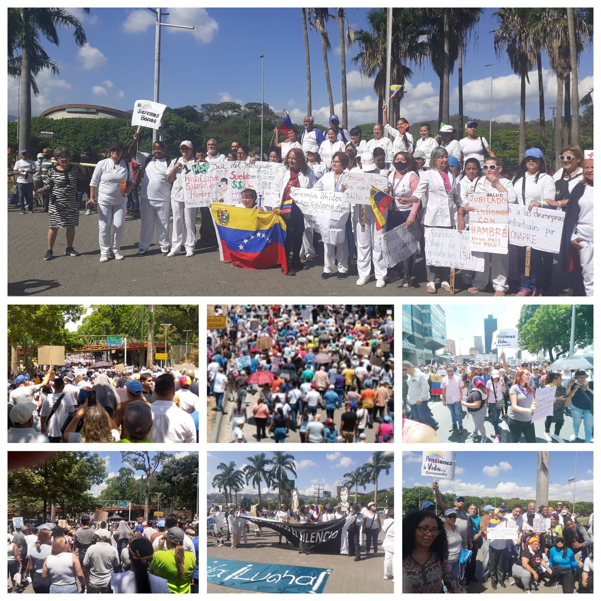 VPASanPedroccs's tweet photo. Hoy #1Mayo23 salimos a la calle a protestar, desde Pza,Venezuela hasta Bellas Artes, por un salarios dignos, pensiones justas, reivindicaciones laborales, mejor calidad de vida.
#MiVotoValeVale 
#SalariosYPensionesDignas https://t.co/BAVnNTHxDA