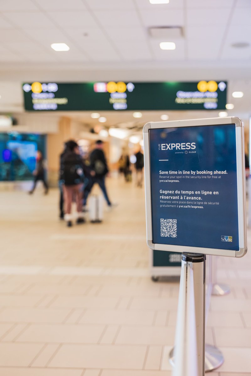 yvrairport's tweet photo. Big news - we're expanding YVR EXPRESS! Starting today, pre-book your security for free on select international flights during peak hours. We've also expanded capacity for the summer if you're flying domestic. Head over to https://t.co/j2mYmFOxjA to learn more. https://t.co/zIuXhQV9u7
