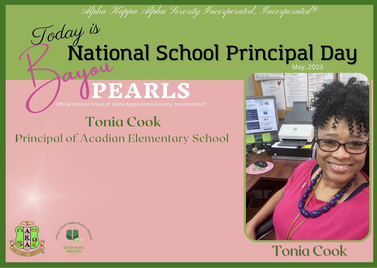 BayouPearls1908's tweet photo. Today is National School Principals' Day! We are celebrating 3 of our amazing school principals on this day and every day for their dedication to making their schools the best place for students to thrive and learn. 

Thank you, school principals, for everything you do. https://t.co/U3socaGtU1