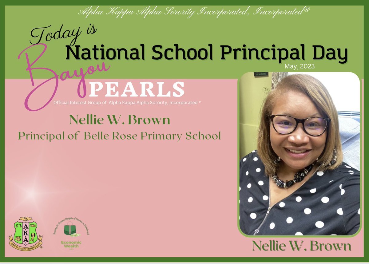 BayouPearls1908's tweet photo. Today is National School Principals' Day! We are celebrating 3 of our amazing school principals on this day and every day for their dedication to making their schools the best place for students to thrive and learn. 

Thank you, school principals, for everything you do. https://t.co/U3socaGtU1