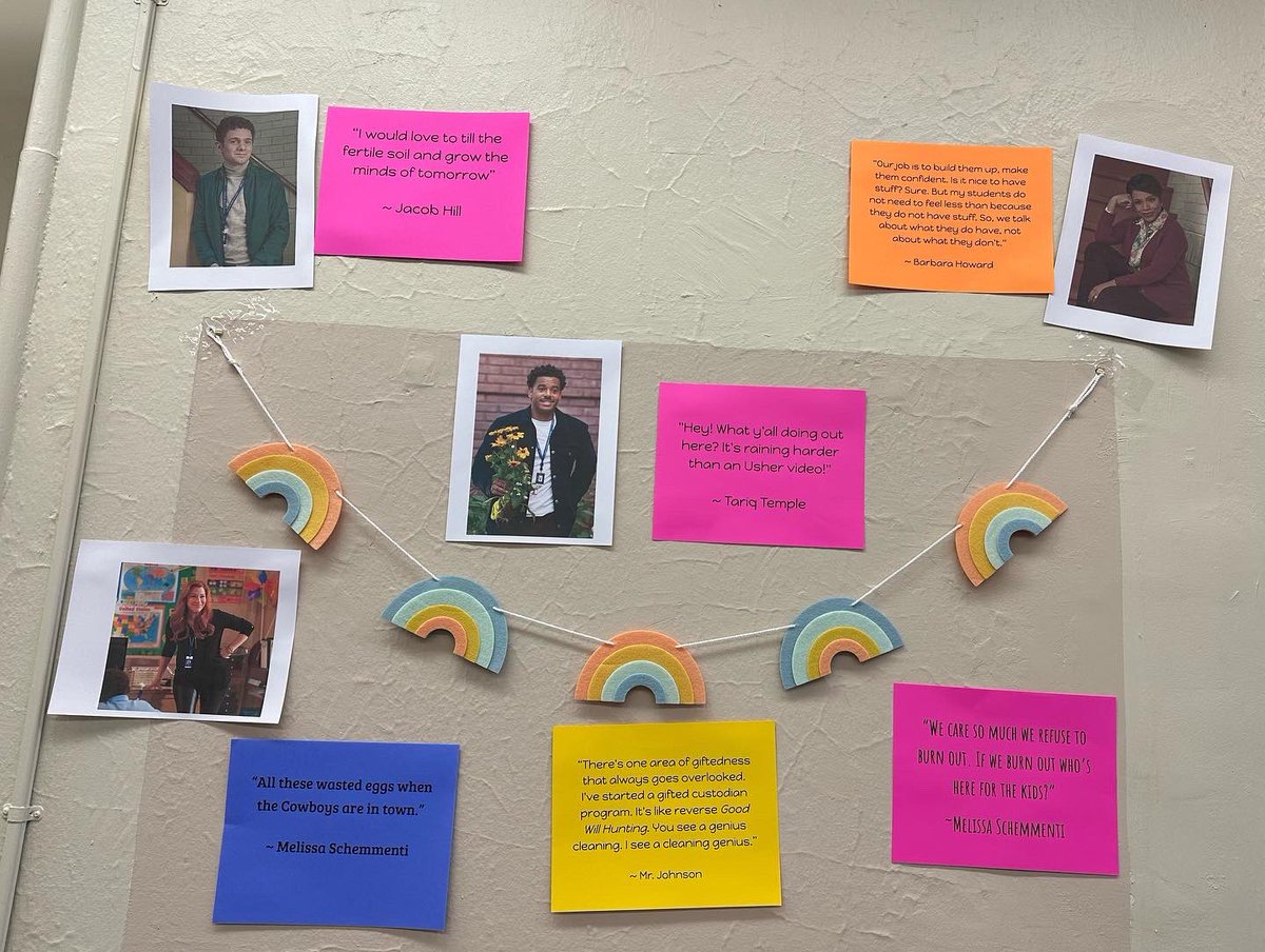 KeySchoolPHL's tweet photo. Welcome to Key’s Abbott Elementary inspired teachers’ lounge!! We ❤️@AbbottElemABC so we surprised our teachers by decorating the space like the lounge on the tv show and added snacks and a staff wall of fame. Happy #TeacherAppreciationWeek @PHLschools @quintabrunson https://t.co/sHC6ELutAM