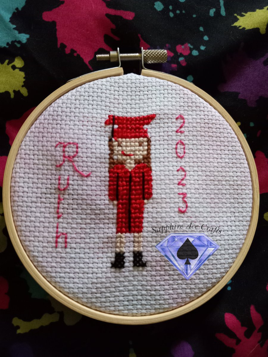 Hiya, Gems; It's Graduation Season. #sapphireacecrafts #craftersoftwitter #graduation2023 #chs #creeksidehighschool #Florida #knights #crossstitch #graduationgifts #chsknights