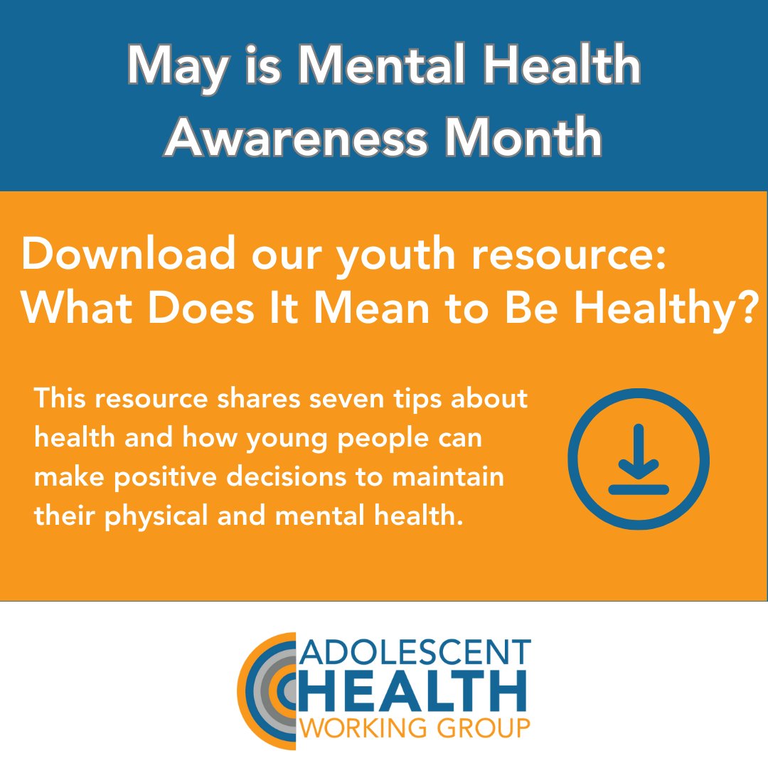 May is #MentalHealthAwarenessMonth. Being “healthy” is unique to every individual. It can vary over time and depends upon your particular body, mind, and life circumstances.
Download our youth handout, “What Does It Mean to Be Healthy?" ahwg.org/download/youth…