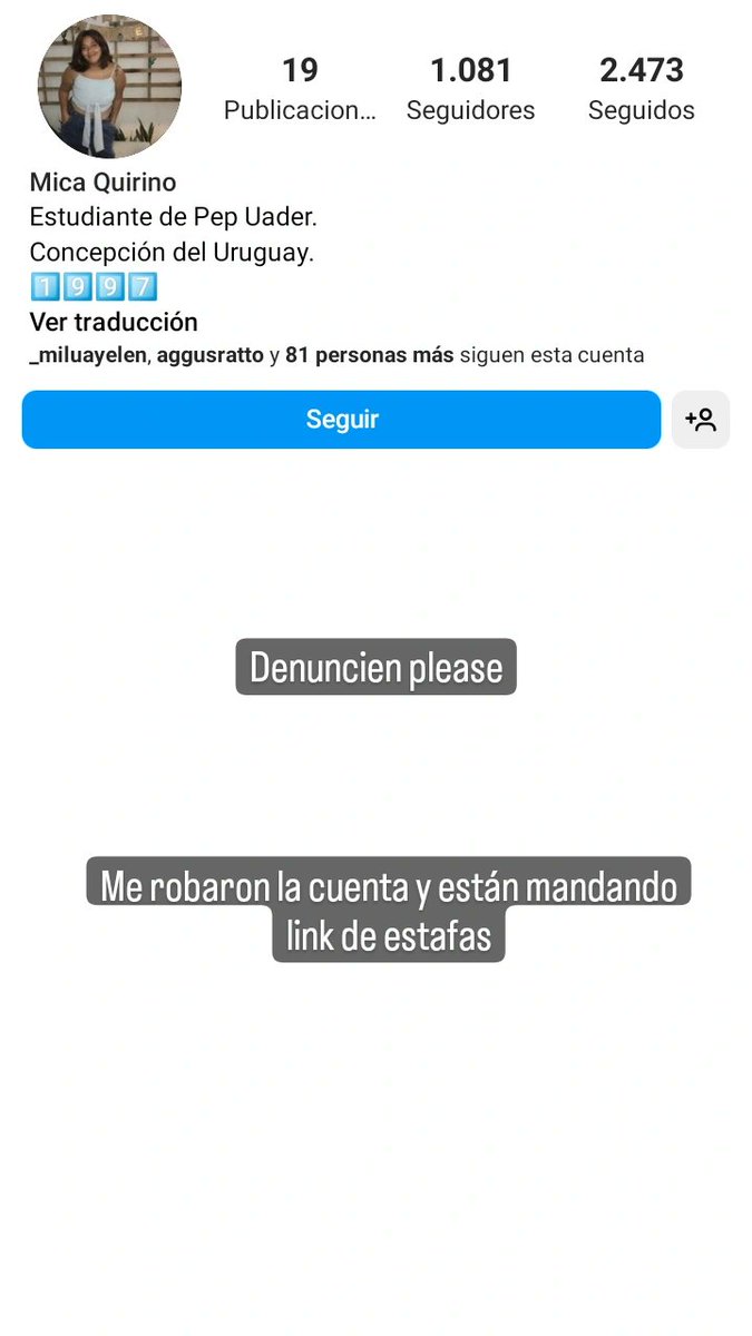 MikelaQuirin's tweet photo. Denuncien porfi me robaron la cuenta y están mandando link con virus y estafas

https://t.co/fG0jMCXqa0 https://t.co/9l6zfcqCLu
