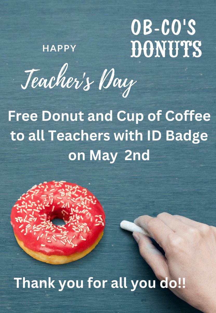Thank you Teachers

 #bestofthebest #best #donut  #tomsriverlocal #tomsrivernj #donutlife #freshdaily #yummyfood #breakfast #snack #love #coffee  #sogood #oceancounty #happiness #oceancountynj #jersey #jerseyshore #fresh #foodies  #donuts #doordash #grubhub #popular #opendaily