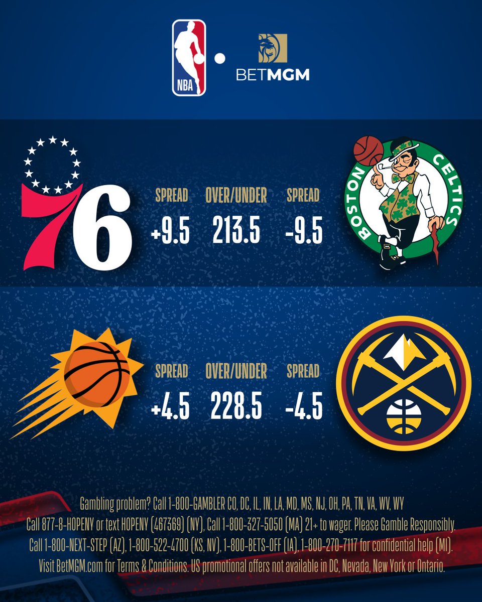 NBA on Twitter "Check out the spreads and over/unders on BetMGM ahead