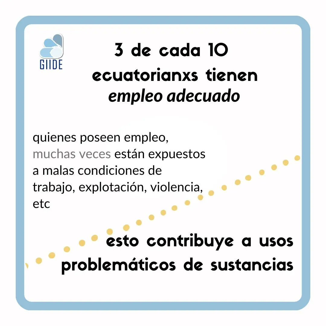 GIIDEcuador's tweet photo. #GIIDEinforma
1ro de Mayo, Día Internacional del Trabajo, recordamos q tanto el desempleo como algunas condiciones precarias de trabajo constituyen factores de riesgo frente al desarrollo de consumos problemáticos; siendo indispensable q se fomenten políticas de trabajo digno. https://t.co/a42xWnFU3L