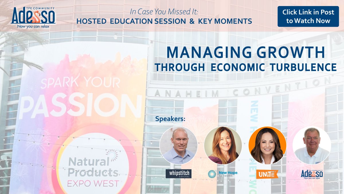 TPEffectiveness's tweet image. #ICYMI - Watch this #ExpoWest2023 education session about strategically managing your business &amp;amp; #tradespending to #growyourbrand through economic turbulence. ▶️ Watch full session or select key moments of most interest to you: adessosolutions.com/natural-specia…
