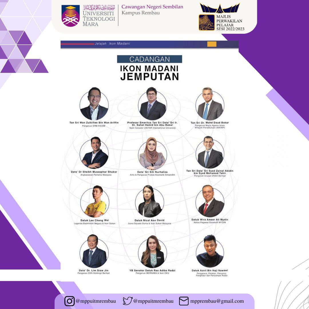 MPPUiTMREMBAU_'s tweet photo. Assalamualaikum wbt, 
Salam Sejahtera, 
Salam UiTM DiHatiku, 
Salam Malaysia MADANI. 
 
ISNIN | 1 MEI 2023 | PROGRAM  
 
PROGRAM TOWNHALL JELAJAH IKON MADANI https://t.co/TijSzpwrTU