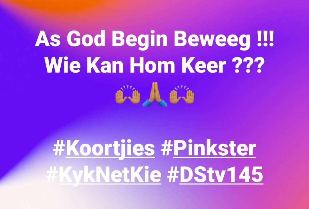 CharlieJ1213's tweet photo. @jonathanrubain @ChadleighGowar @Lonties @RickySchroeder9 @kykNETkie @DStv

#Koortjies #Pinkster #KykNetKie #DStv145 https://t.co/hyLa7hf3QM