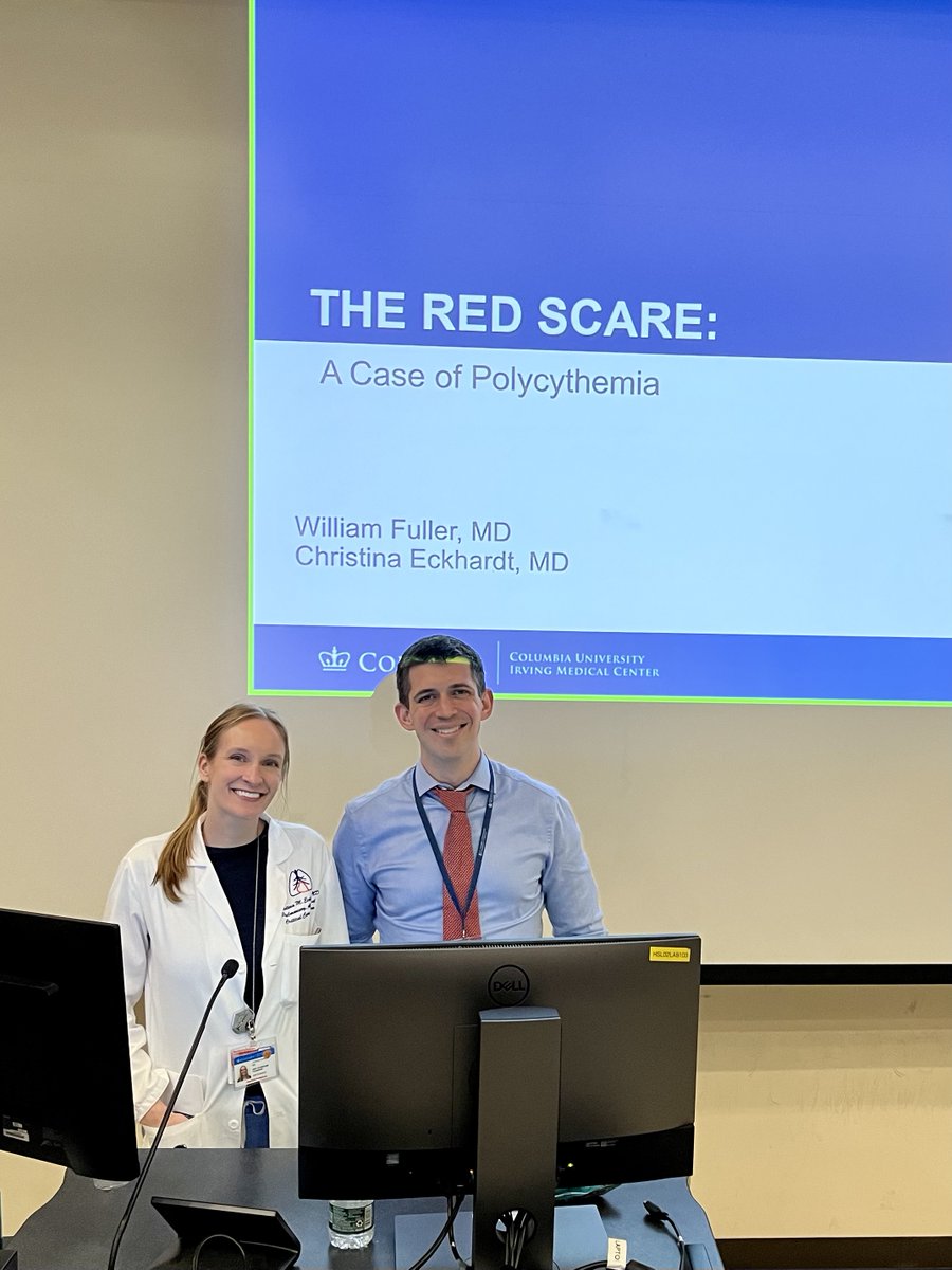 Thanks to our own Dr. Bill Fuller & pulmonologist Dr. Christina Eckhardt for an outstanding case conference on Polycythemia! It highlighted meaningful collaboration between the Divisions of Pulmonary & Gen Med for high quality education & clinical care @ChristinaE_MD @ColumbiaMed