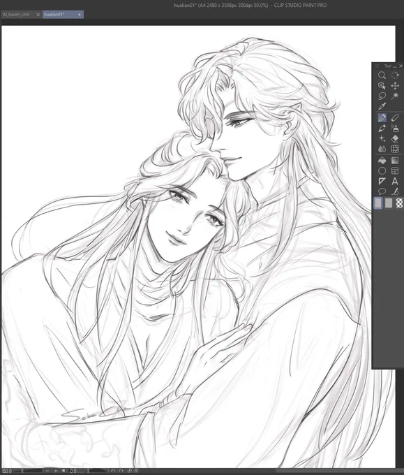 Embrace W.I.P #花城 #天官赐福 #TGCF #HuaCheng #xielian #hualian #HeavensOfficialBlessing