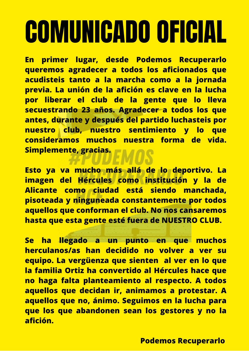 ⚠️ #Comunicado #PodemosRecuperarlo

#FamiliaOrtizFueradelHércules
