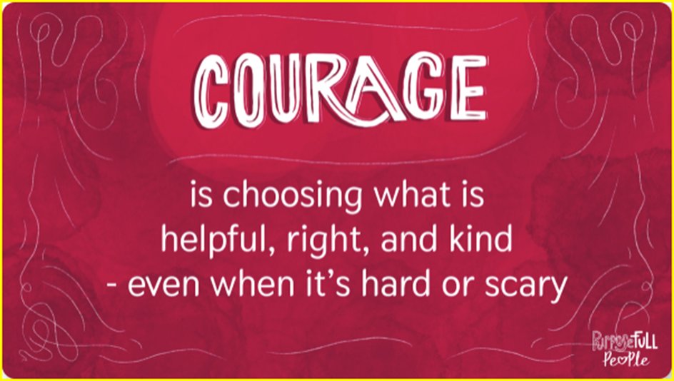 AliefCounseling's tweet photo. This month we will highlight Courage for our character trait spotlight. What do you picture when you hear the word Courage? Why do you think Courage is important? #ConnectImpactRepeat💚 https://t.co/2l7tLc7NYq