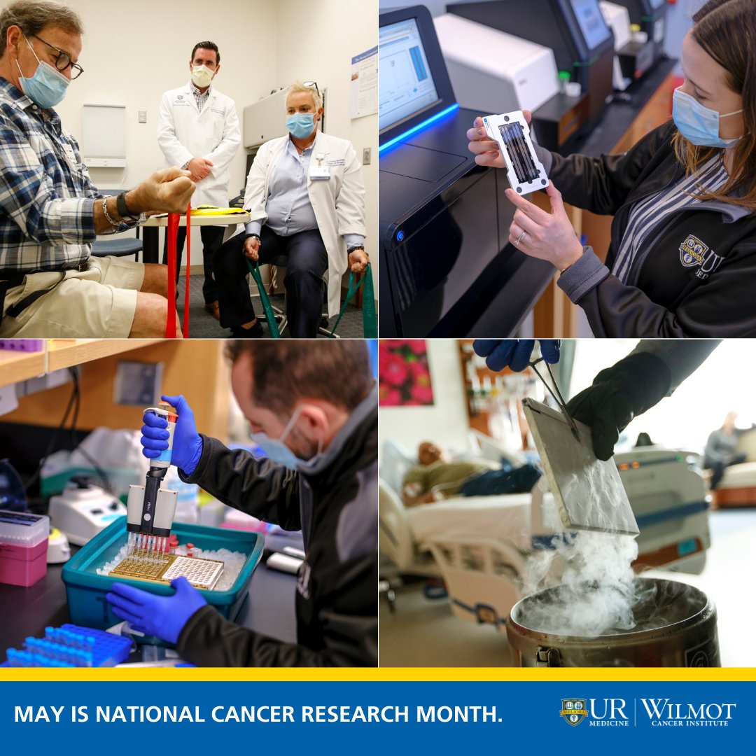 Cancer research allows our ~100 scientists to seek better treatments & care for patients. We're proud to be behind many cancer research advances. 

During #NationalCancerResearchMonth, learn more: urmc.rochester.edu/cancer-institu…

#NCRM2023 #CancerResearchSavesLives #URochesterResearch