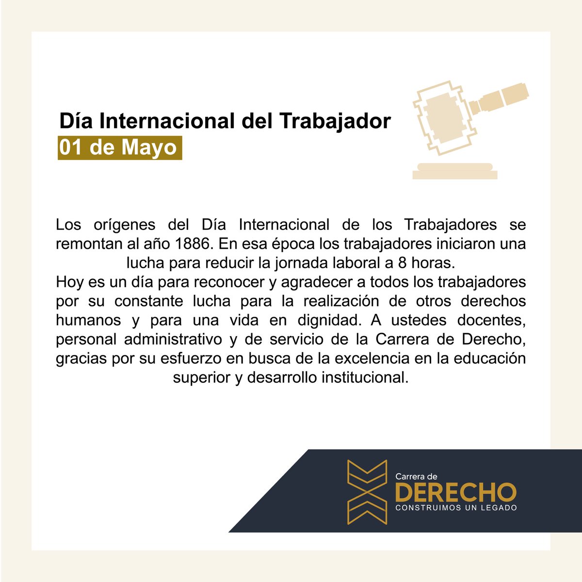 _derecho_unach's tweet photo. #DíaDelTrabajador

Detrás de esta noble carrera hay un equipo que a diario se esfuerza por dar lo mejor de sí, gracias por brindar su atención en bien de la Educación Superior. 

!Feliz día del Trabajador¡
👷👮🕵️���‍🔬🧑‍🔧🧑‍🚒👩🏻‍🏫🧑🏻‍🏫🧑🏻‍⚖️👩🏻‍⚖️

#ConstruimosUnLegado #UnachEnMovimiento #SomosDerech https://t.co/3kndoaJbCx