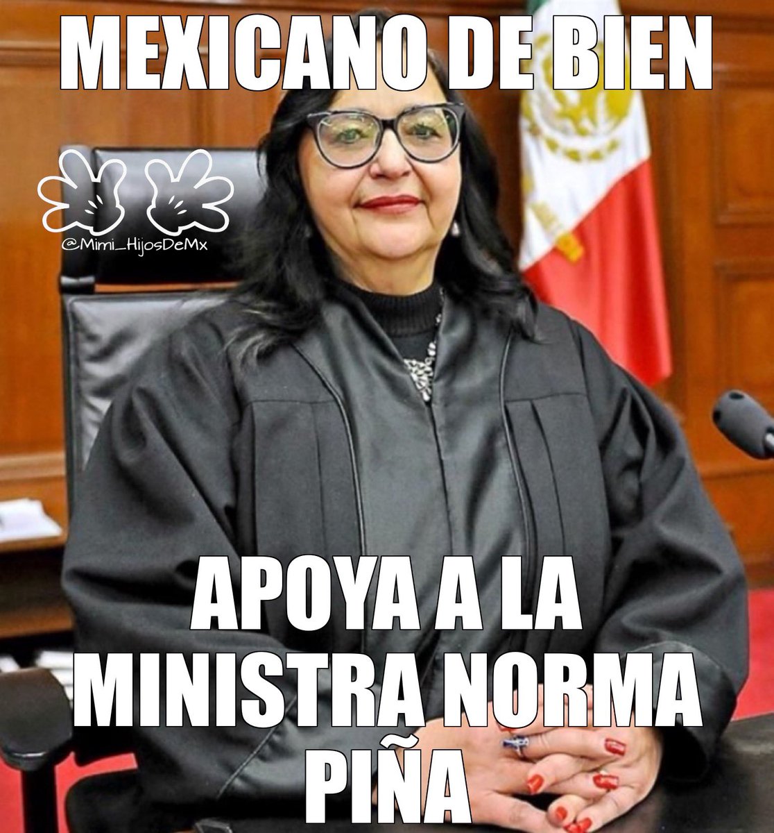 Porque veo un México devastado con una fallida transformación, como mexicano de bien, apoyo incondicionalmente la labor realizada por la ministra Norma Piña‼️
⁉️Quien conmigo⁉️ 🖐🏼
#HijosDeMx 
#MxConPiña👩🏻‍⚖️