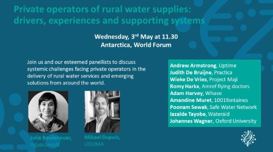 Poonam Sewak, our VP of Programs and Partnerships, is joining this esteemed group of experts on private rural water supplies at the IRC All Systems Connect Symposium, May 2-4th in the the Hague. 

#allsystemsconnect #ircwash #systemsstrengthening