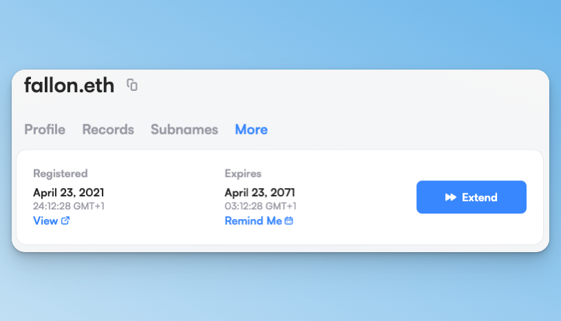setrecords_eth's tweet photo. Not messing about with that 2071 expiry date. 
Though the real question is will @jimmyfallon gift #ENS subs to his family? https://t.co/eMmbPbtxil