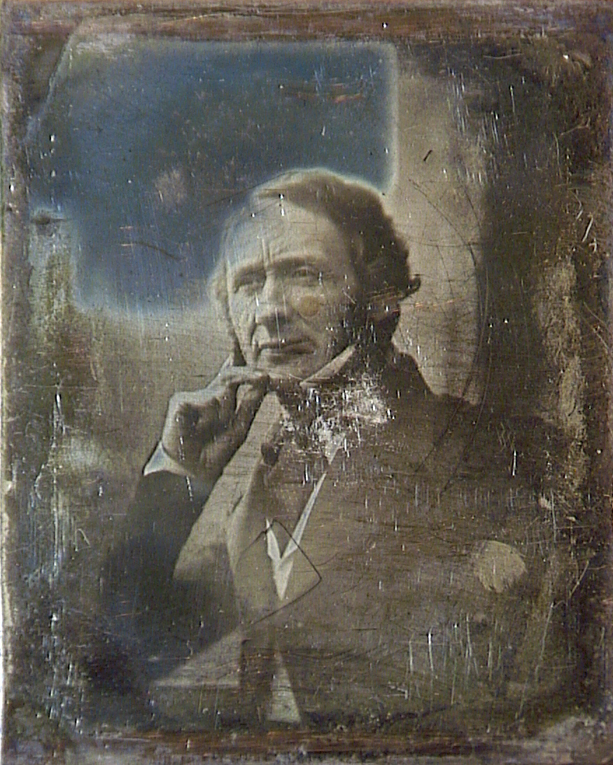 historycalendar's tweet image. Samuel Morse, Art Professor at NYU in 1839. Daguerreotype by Dr John William Draper 1839.