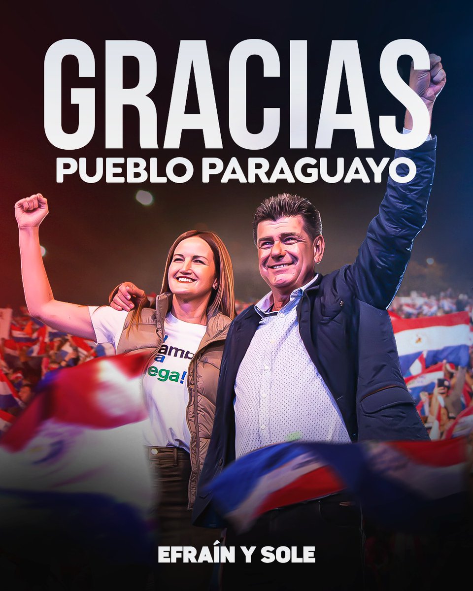 EfrainAlegre's tweet photo. GRACIAS, PUEBLO PARAGUAYO. A los que participaron de esta gran fiesta democrática y ayer fueron a votar. A los que optaron por la Concertación. A quienes trabajaron defendiendo el voto soberano de los paraguayos/as.Continuaremos luchando por un país de oportunidades para todos/as https://t.co/hyO8lZs21h