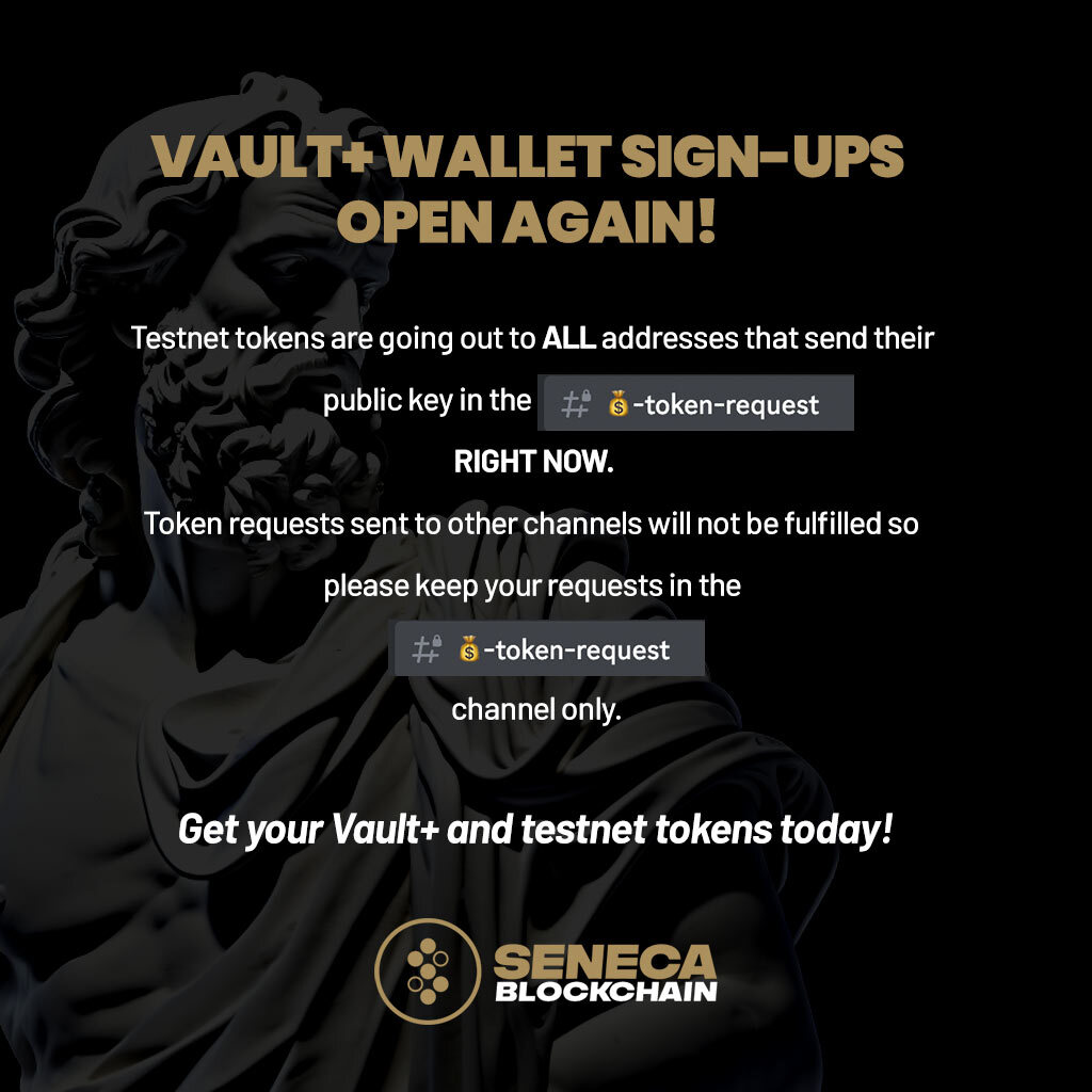Vault+ wallet downloads and testnet token requests are up and running again.

Download Vault+ - chrome.google.com/webstore/detai…

Join Discord - discord.gg/TQzQswKaRJ