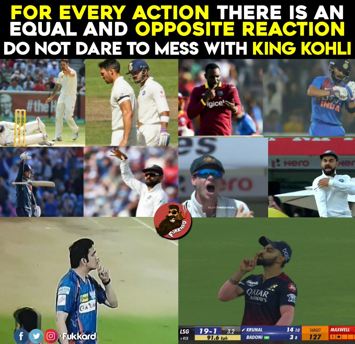 Fukkard's tweet image. Rule No.1 - Don&apos;t Mess With #ViratKohli 🔥💥
Rule No.2 - Never Forget the Rule No.1👊🤙

#LSGvsRCB #LSGvRCB