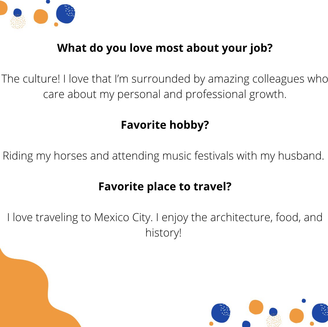 FusionHCS's tweet image. This weeks #teamhighlight is Jasmine. Get to know her! 😊 #MeetTheTeamMonday #fusionhcs