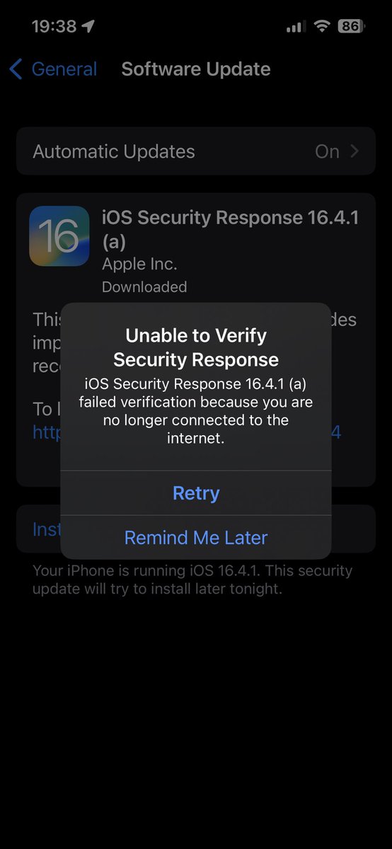Gorilla_Richard's tweet image. Anyone else having this issue? #Apple #iOS #SecurityResponse