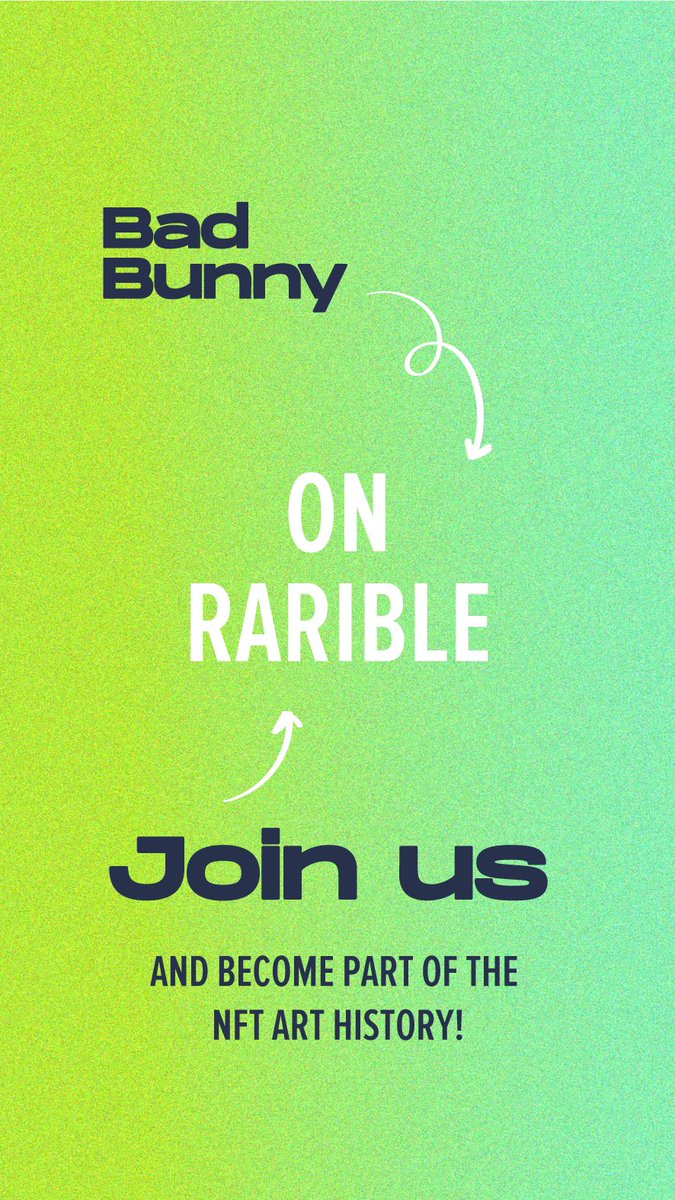 Are you ready to add some spice🌶️ to your #NFT collection? 

⚡️ Each #artwork is one of a kind, and only you will be able to own it!

⚡️ Don't settle for ordinary - upgrade to Bad Bunny and become part of the #NFT art history today! 

rarible.com/BadBunny