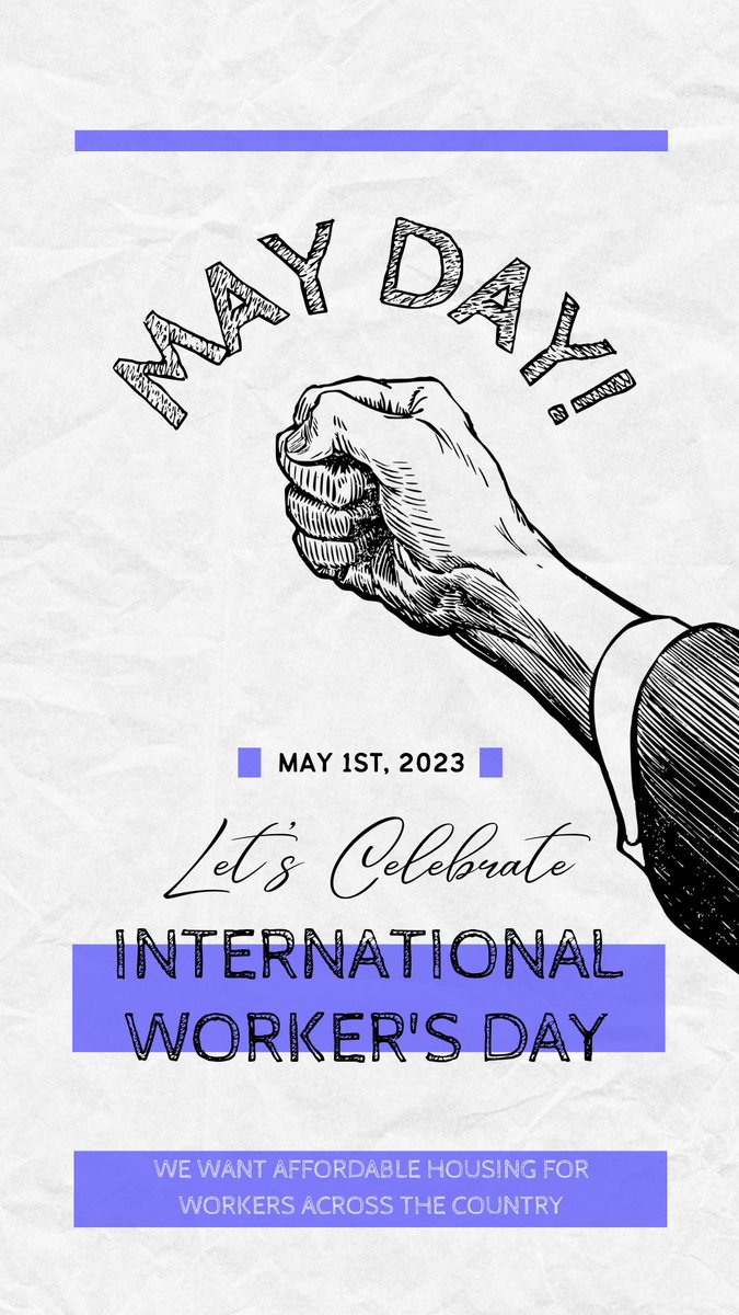 Happy #MayDay to all celebrating. Demands for affordable housing are a pillar of the workers' movement. We stand in solidarity!