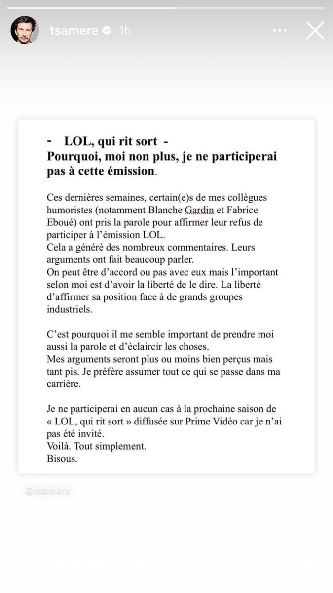 GoranSDC's tweet image. Après Blanche Gardin et Fabrice Eboue, Arnaud Tsamere annonce lui aussi ne pas participer a #LOLquiritsort 😭