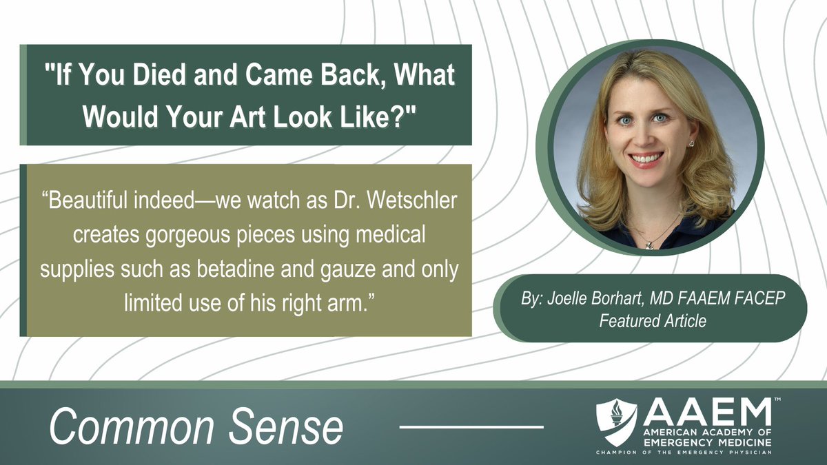 AAEM (@aaeminfo) on Twitter photo Incredibly, Dr. Matthew Wetschler has answered this question!
Continue reading Dr. <a href="/JoelleBorhart/">Joelle Borhart</a>'s most recent Common Sense article to learn more: bit.ly/3VkzsL2 #EmergencyMedicine #MedTwitter Incredibly, Dr. Matthew Wetschler has answered this question!
Continue reading Dr. <a href="/JoelleBorhart/">Joelle Borhart</a>'s most recent Common Sense article to learn more: bit.ly/3VkzsL2 #EmergencyMedicine #MedTwitter