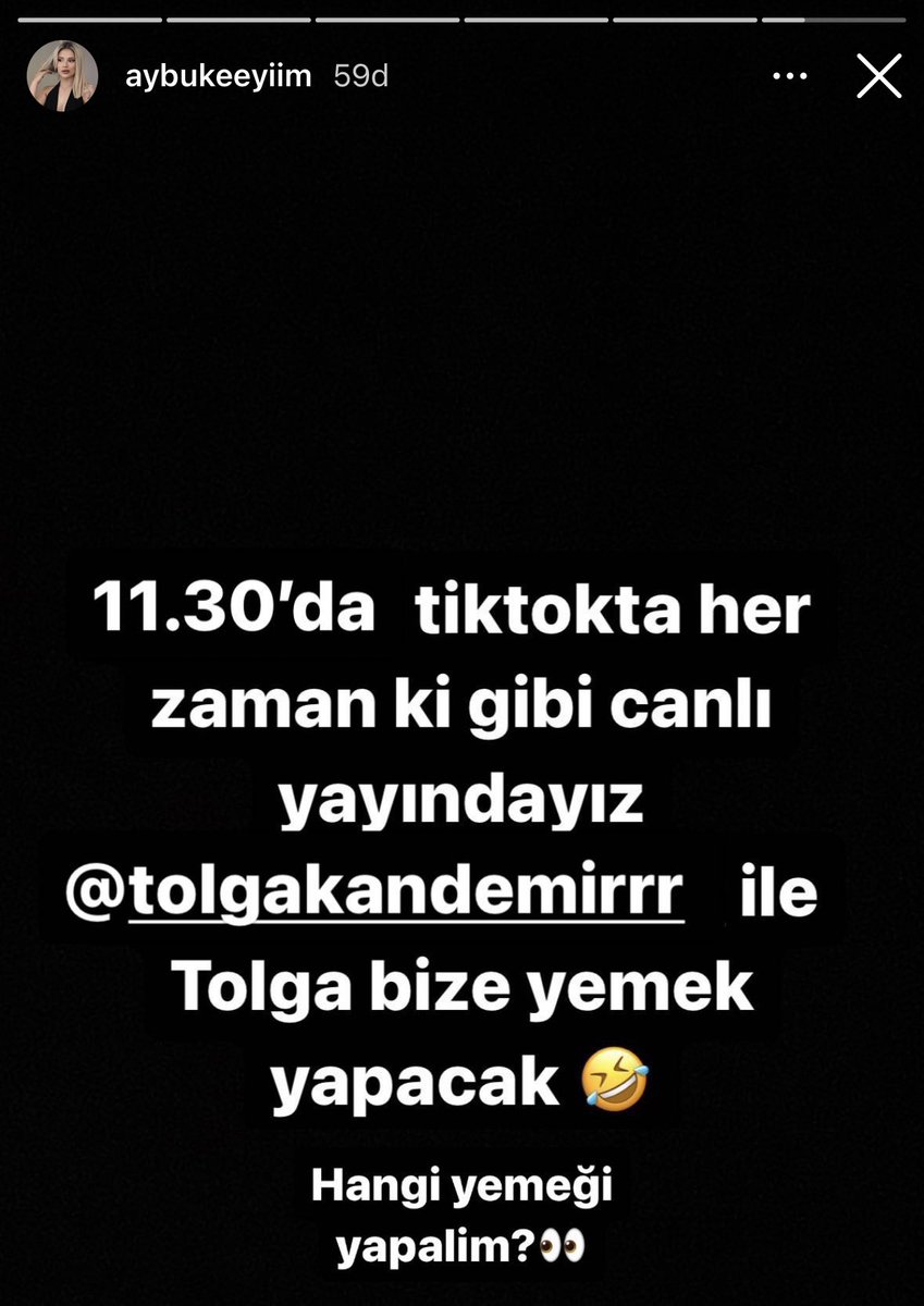 aybukecangalofp's tweet photo. Saat 23:30'da Aybüke’nin kanalında yayınımız var acaba Tolga hangi yemeği yapacak 😍❤️
#AyTol https://t.co/ax1DSq7oBV