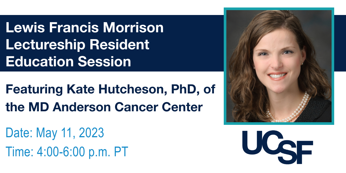UCSF Otolaryngology | Head and Neck Surgery (@ucsf_ohns) on Twitter photo Sign up now to attend this year's Morrison Lecture, delivered by Dr. Kate Hutcheson (<a href="/kahutcheson/">Kate Hutcheson</a>) of <a href="/MDAndersonNews/">MD Anderson Cancer Center</a>! Attendees can watch the live case at 4 pm PT on May 11, or watch the recording after the event. bit.ly/43RVCIB Sign up now to attend this year's Morrison Lecture, delivered by Dr. Kate Hutcheson (<a href="/kahutcheson/">Kate Hutcheson</a>) of <a href="/MDAndersonNews/">MD Anderson Cancer Center</a>! Attendees can watch the live case at 4 pm PT on May 11, or watch the recording after the event. bit.ly/43RVCIB