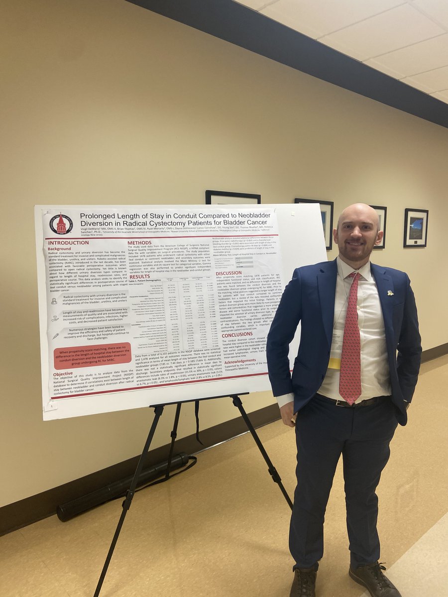 Honored to present my research on urinary diversion with members from the @JeffNJurology team at @ACOS_MSS this weekend. Can't wait to take on more high quality projects! Special thanks to @UIWSOM, @BuckholtzCL, @MiMiHa_, and @kim_lince.