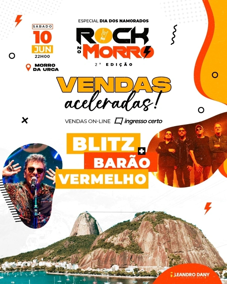 RioPromove's tweet photo. 🎸 *ROCK NO MORRO*
🗓️  *DIA 10.06 - 21h*
🈴 *Morro.da Urca*
_______________________

*VENDAS ACELERADAS*

◼️ *Atrações*
*Blitz &amp; Barão Vermelho

🎟️ *COMPRE AQUI*
https://t.co/cXKrLdc8ss

👉 *CÓDIGO EUVOU*

É obrigatório colocar o código para prosseguir a compra com desconto https://t.co/N1yHpmbPLi
