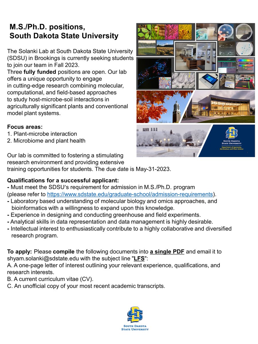 Please share!! My lab is looking for graduate students.