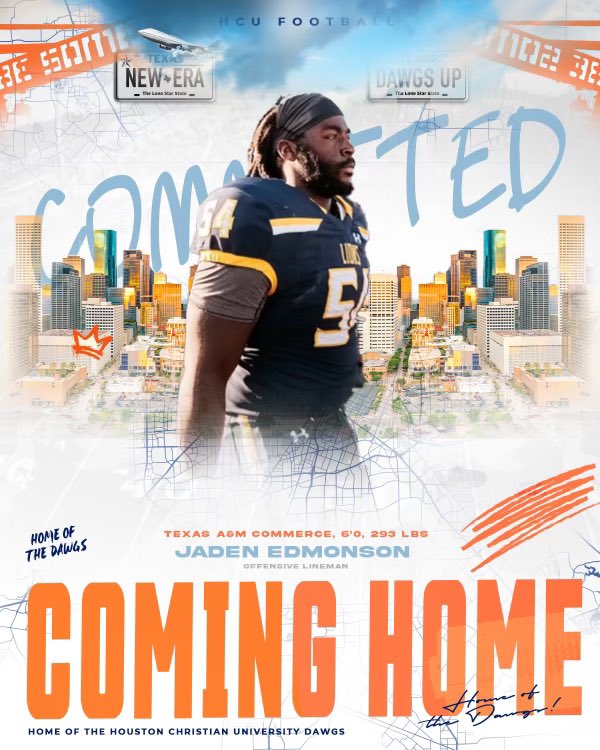 I’M COMING HOME!
100% LOCKED in with Houston Christian University! READY to be PART of the NEW ERA of Husky Football!!🐾
#DawgsUp
<a href="/Coach_BHarris/">Coach Braxton Harris 🐪</a> 
<a href="/HCUCoachBachtel/">Coach Jason Bachtel</a>
<a href="/CoachHornor/">Ross Hornor</a>
<a href="/HCUFootball/">HCU Football</a>
@MarkBermanFox26 
<a href="/247SportsPortal/">247Sports Transfer Portal</a>
<a href="/SSN_Portal/">Sidelines Transfer Portal (logged out)</a>
<a href="/RivalsPortal/">NCAA Transfer Portal</a>
<a href="/GregBiggins/">Greg Biggins</a>
<a href="/247recruiting/">247Sports Recruiting</a>